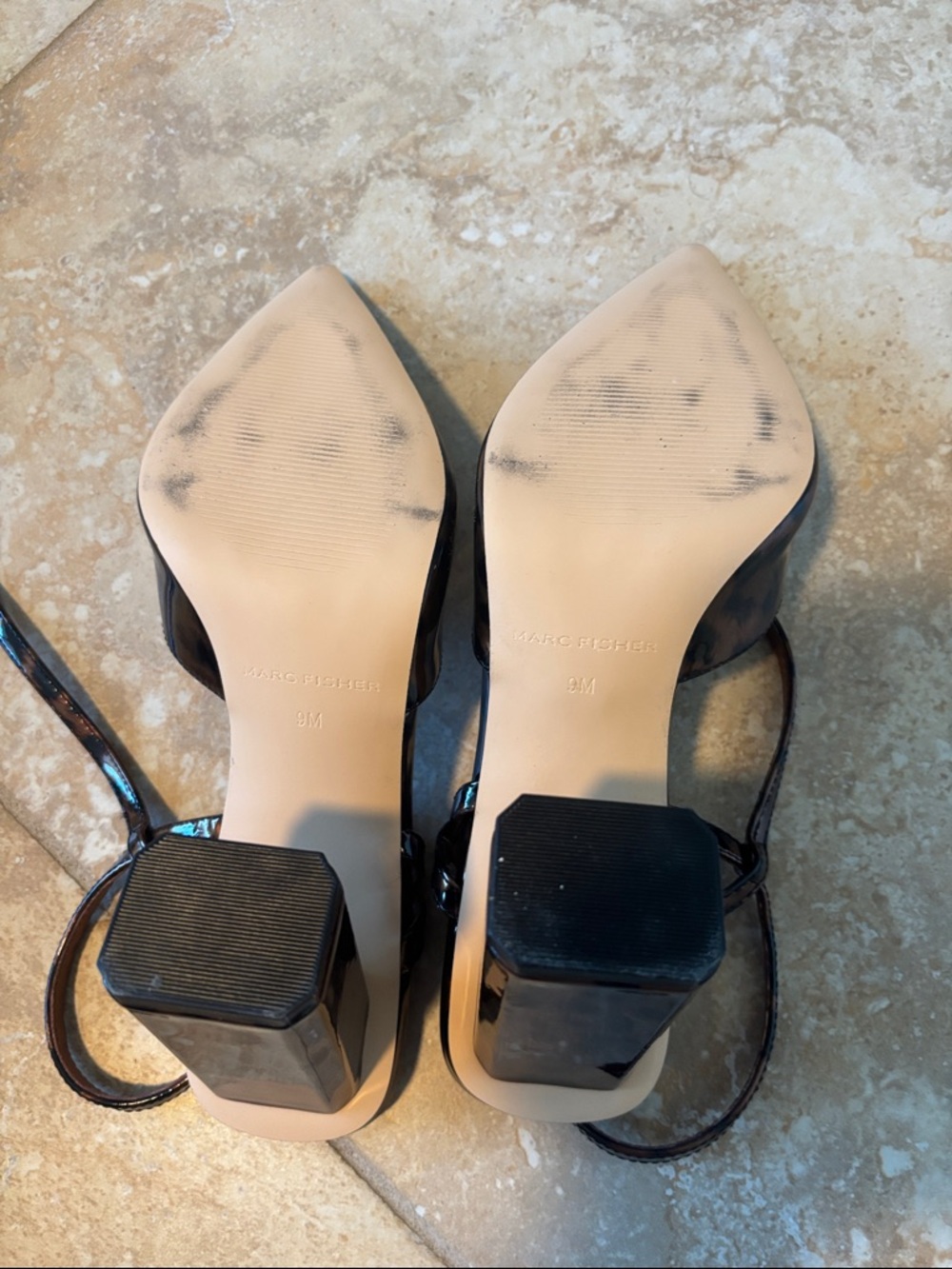 Marc Fisher Brown Leopard Print Pointed Toe Slingback Pumps - Picture 7 of 12